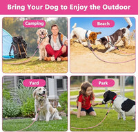Dog Tie Out Cable 30FT-500Lbs,Heavy Duty Dog Leads Line for Yard with Swivel Hook,Medium Large Dogs Leash&Chains for Outside,Rust Chew Proof Dogs Run Cable for Outdoor Camping (Pink, 30FT)