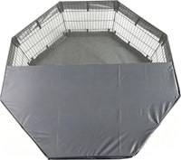 Puppy Playpen with Bottom Pad and Door, 8 Panels 24" H - Gray / X-Small Pen: 24-Inch High / Playpen+Bottom+Top Cover - image 4