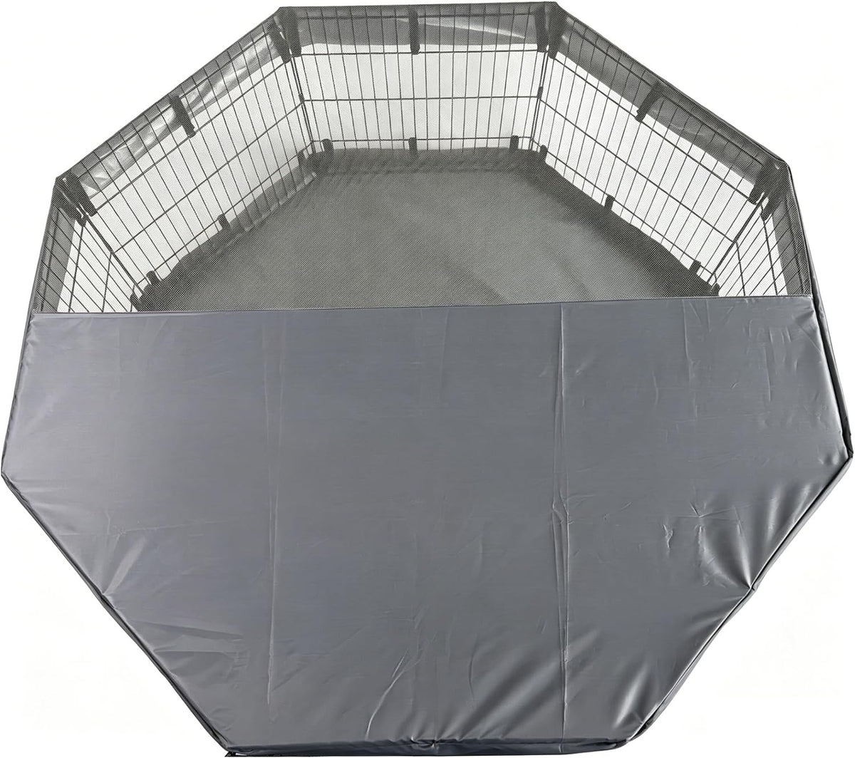Puppy Playpen with Bottom Pad and Door, 8 Panels 24" H - Gray / X-Small Pen: 24-Inch High / Playpen+Bottom+Top Cover - image 4