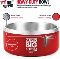 Tuff Pupper 100 oz Heavy Duty Insulated Stainless Steel Dog Bowl - 188oz / Crimson Red - image 3