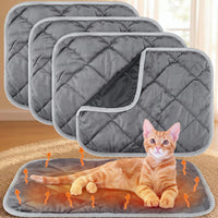 4 Pack Self Heating Cat Pad Self Warming Dog Mat - 16 x 20 Inch / Gray