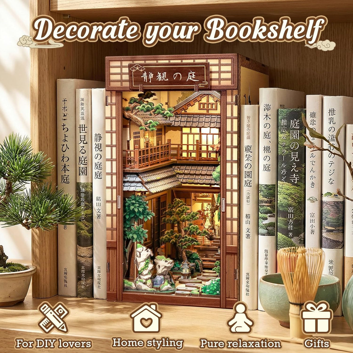 Cutefun Book Nook Kit for Adults - Serene Courtyard - image 3