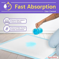 PETSWORLD Puppy Pads, 23x36 Inch, 300 Count - Puppy Pee Pads for Dogs, Tear Resistant, Economy Value, Super-Absorbent Polymer Gel Core, Perfect for Puppies, Smaller Dogs