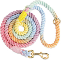5 FT Handmade Rope Dog Leash for Small Medium and Large Dogs – Essentials for Dogs - 5FT x 1/2in (Pack of 1) / Colorful Macaron