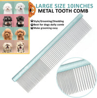 Metal Dog Grooming Combs Shedding Tangles, Knots, Mats. - Large / blue - image 3