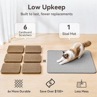 Cat Scratcher Mat, 23.6"x15.7" Natural Sisal Cat Scratch Pad – Essentials for Cats - Gray / 1 Pack-39.3"x23.6" - image 3