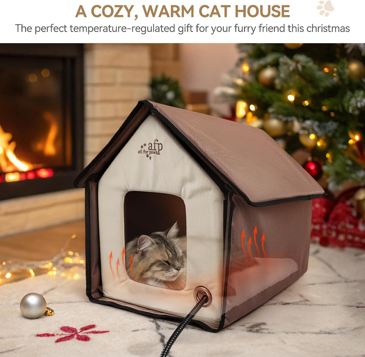 ALL FOR PAWS Heated Cat Bed Indoor - Heated Cat House - image 2