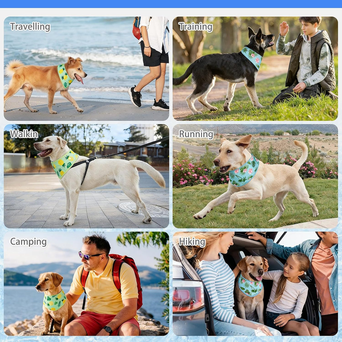 KOOLTAIL Dog Cooling Bandana - Pineapple+Hawaii / Neck Girth(12-20in) - image 2