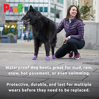 Protex PawZ Rubber Dog Boots for Paws 4" and Up, 24 Total (2 Packs of 12) - All-Weather, Anti-Slip, Waterproof Dog Socks - X-Large, Green