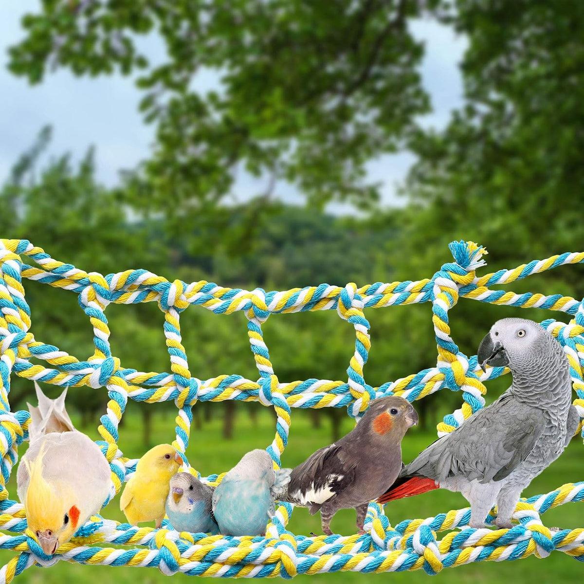 2Pcs Rat Cage Accessory Rat Climbing Toy Net, Red, Yellow - 11 x 7.8 Inch / Red, Yellow - image 4