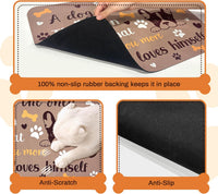 Pet Feeding Mat for Floors Cat Food Mat Waterproof Dog Food Mat - 20"L x 12"W / Brown - image 3