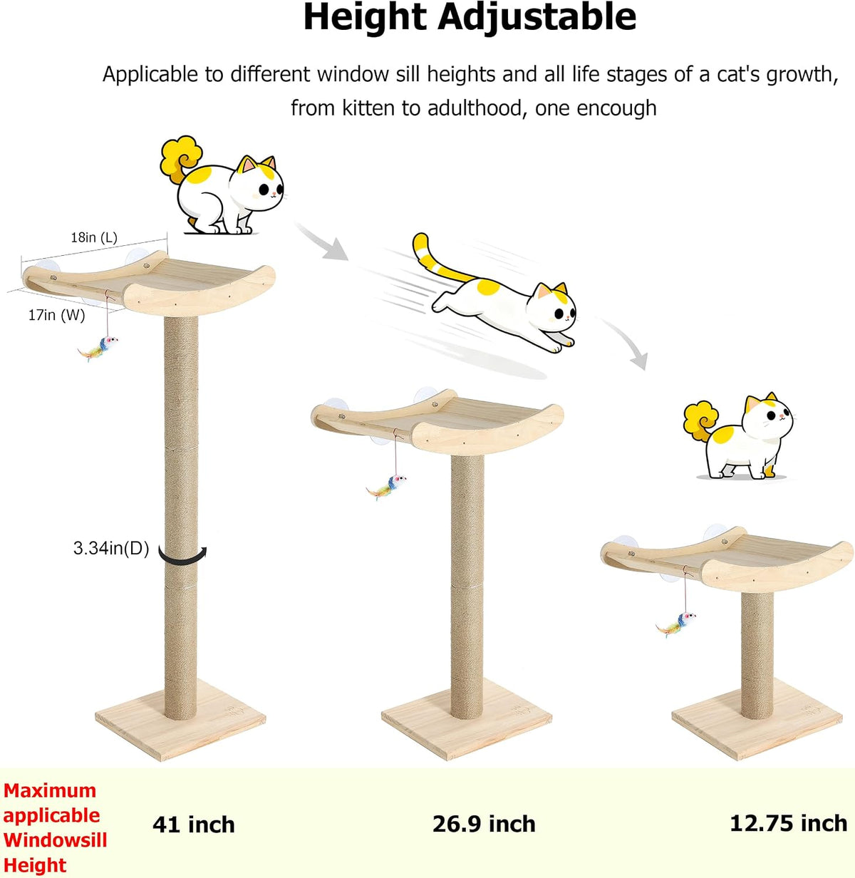 Cat Scratching Post with Large Window Perch - Large - image 3