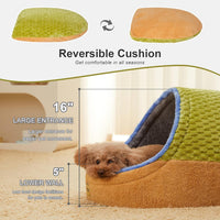 Cute Cat Beds for Indoor Cats, Cave Bed for Kittens - Large / Green - image 3