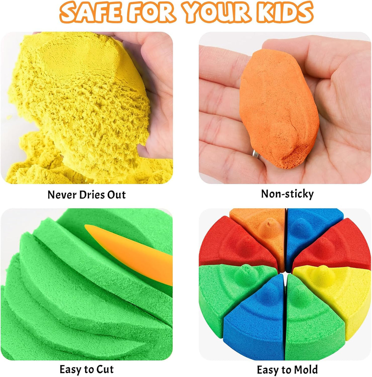 NiToy FlexiSand 11lbs Toy Sand 5 Colors Self-Sticking Non-Toxic - Vibrant Colors - image 2