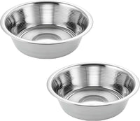 Pet Feeder Stainless Steel Dog Bowls Replacement 8" Diameter 2-Pack – Essentials for Dogs - 11 cup (Standard) / Double Pack