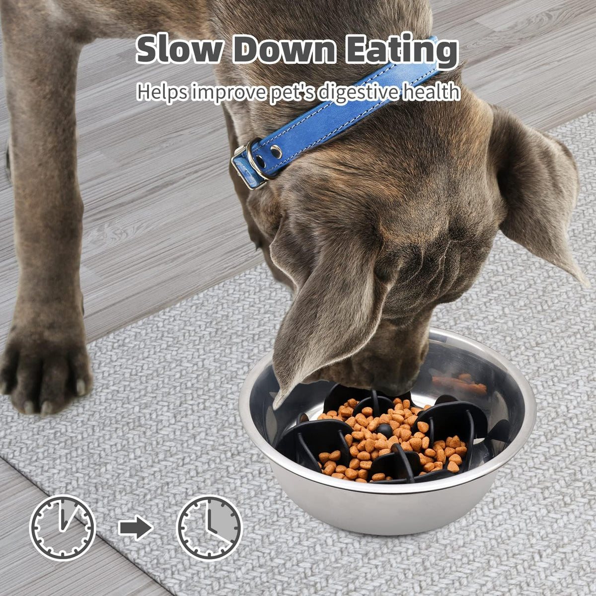Jaoul Slow Feeder Dog Bowls Insert - Cuttable X-Large(7 inch) / Black - image 2