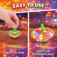 LED Flashing Spinning Tops for Kids - Classic - 50 Piece - image 3