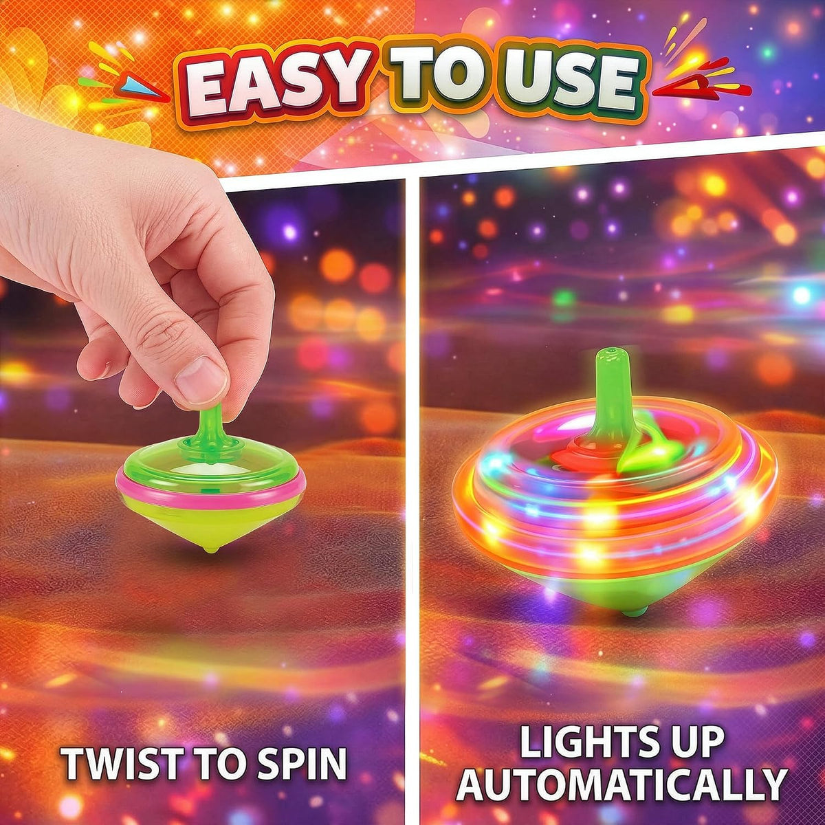 LED Flashing Spinning Tops for Kids - Classic - 50 Piece - image 3