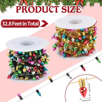 FOIMAS mini dollhouse fake Christmas string lights with colorful plastic bulbs - view 10
