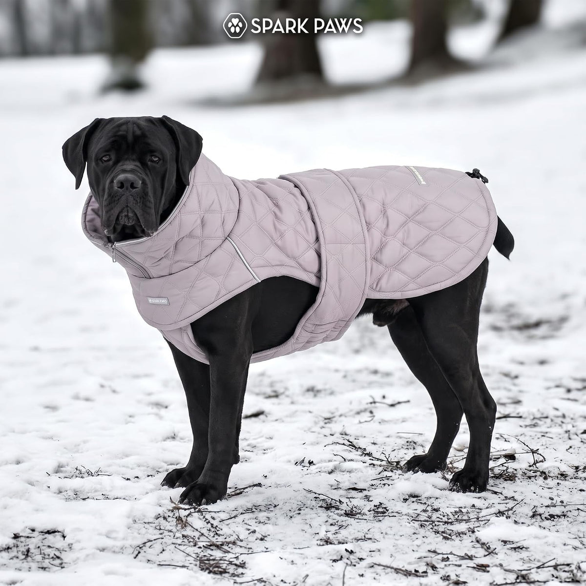 Spark Paws Quilted Dog Winter Coat - Grey / Large - image 3