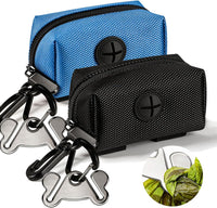 Dog Poop Bag Dispenser Holder Soft Waste Bags Roll Holders Leash Clip - 1 Count (Pack of 1) / 2PCS Blue&Black