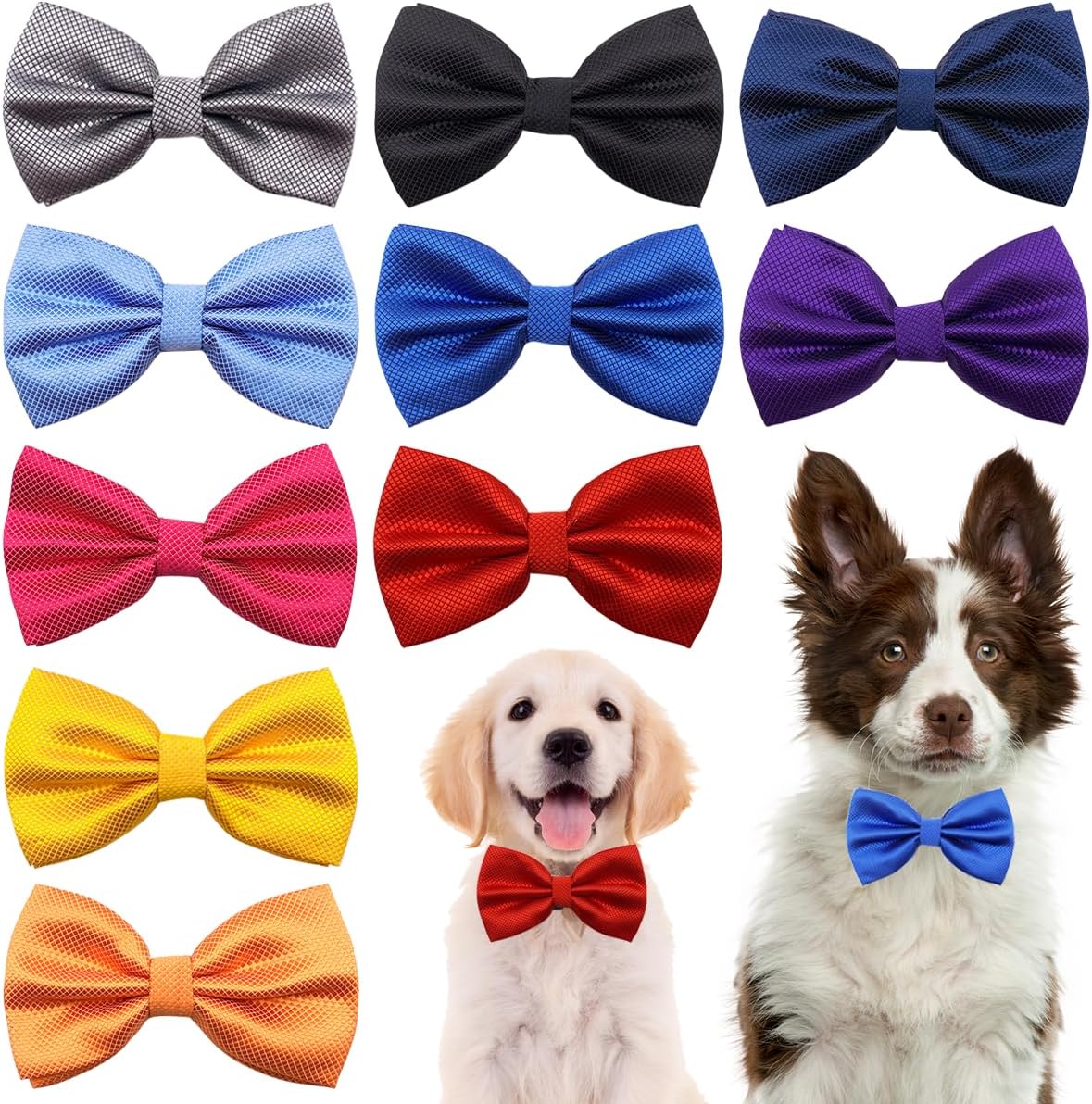PET SHOW Large Dogs Collar Attachment Bow Ties Embellishment Girls - C-10PCS