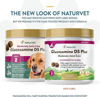 NaturVet – Glucosamine DS Plus - Level 2 Moderate Care – Supports Healthy Hip & Joint Function – Enhanced with Glucosamine, MSM & Chondroitin – for Dogs & Cats–120 Soft Chews
