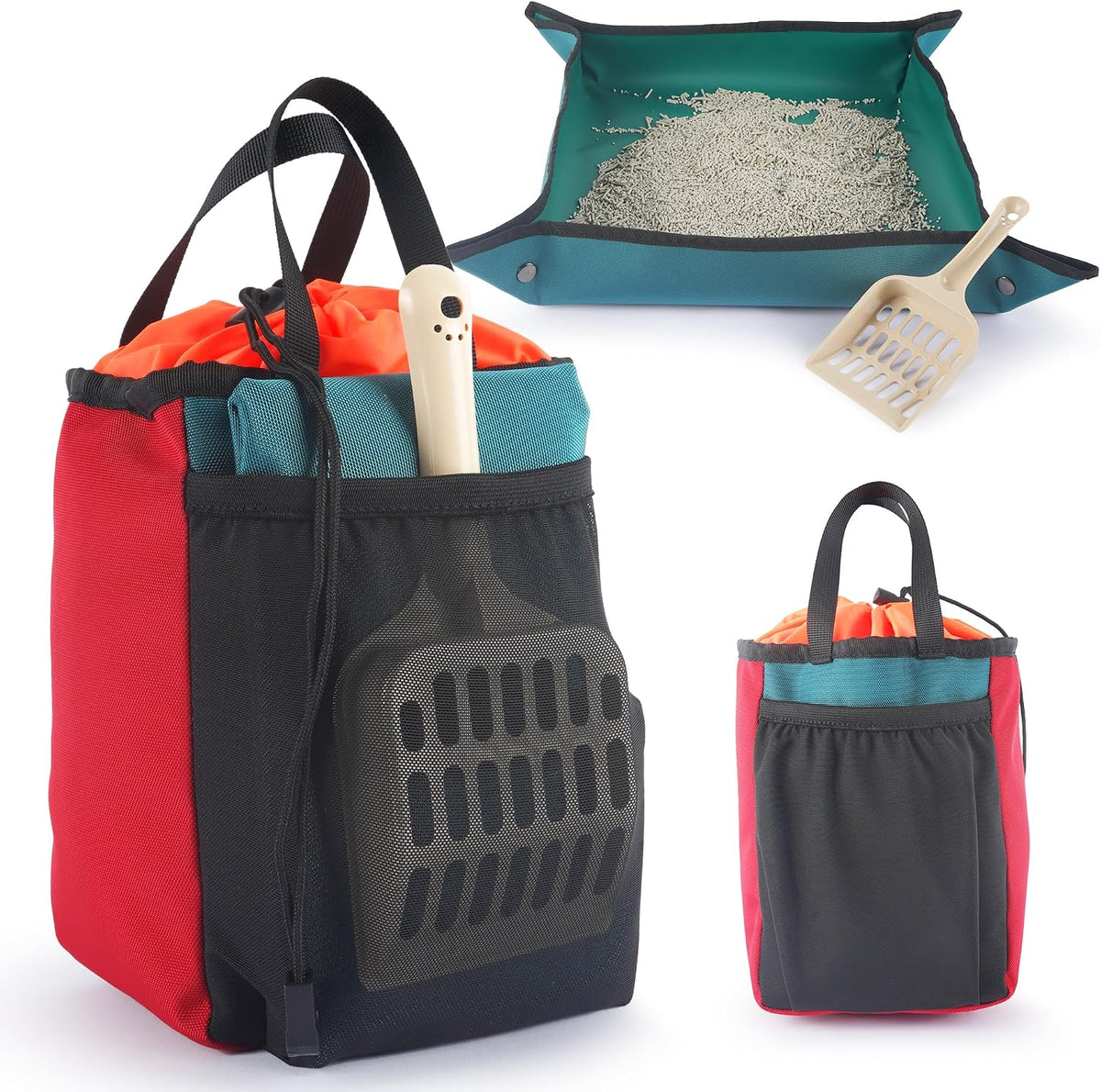OutdoorBengal Go Litter Portable Travel Litter Box Set for Cats – Daily Care for Cats - Small Kit