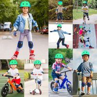 Toddler Kids Bike Helmet Set with Knee Elbow Pads - Cyanblue / Medium: 21.7"-22.8"/55-58cm - image 3