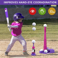 QDRAGON 2 in 1 T Ball Sets for kids Automatic Pitching Machine – Fun for Kids & Family - Pink - image 4