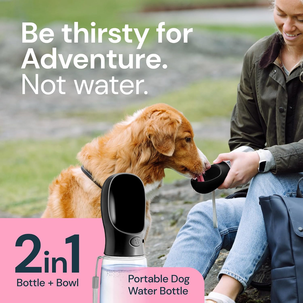 MalsiPree Dog Water Bottle Dispenser, Leak-Proof - Black / 12oz - Standard - image 2