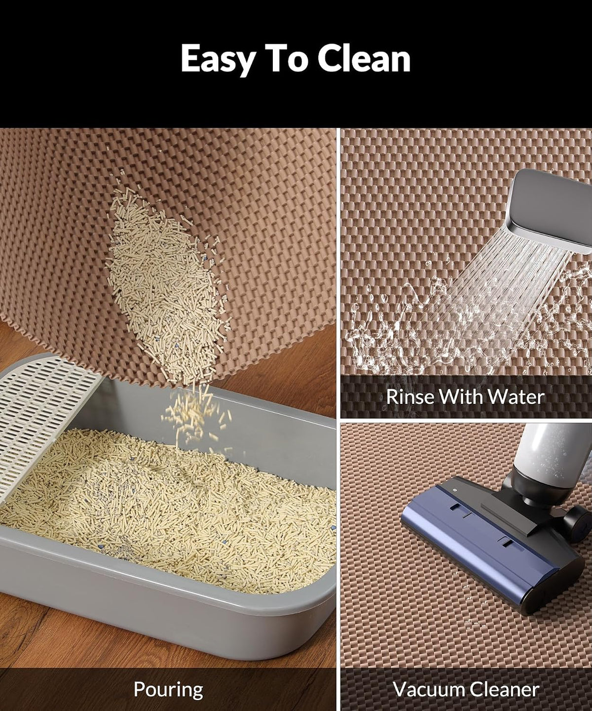 Cat Litter Mat, Cut to Fit Any Place - Khaki / 35x23 Inch - image 3