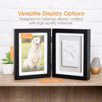 Pearhead Pet Paw Print Frame with Clay Impression Kit - Black Pawprint Desk Frame - image 3