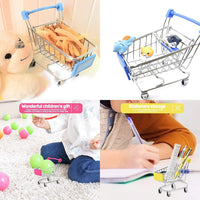 SKYCOOOOL mini metal shopping cart toys in red, blue and green, 3 pack - view 4