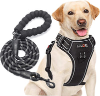 tobeDRI No Pull Dog Harness Adjustable Reflective Oxford Easy Control - Black / Large