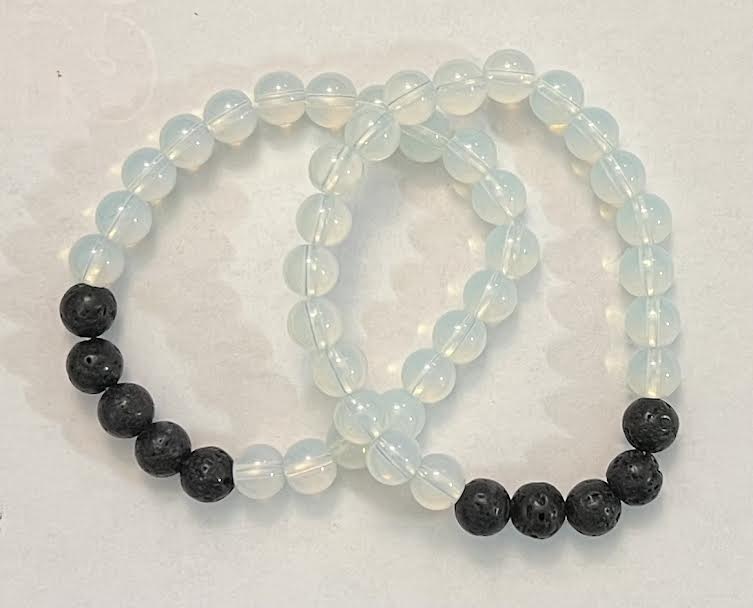Bracelets w/ Lava Beads & Gemstones - 8MM