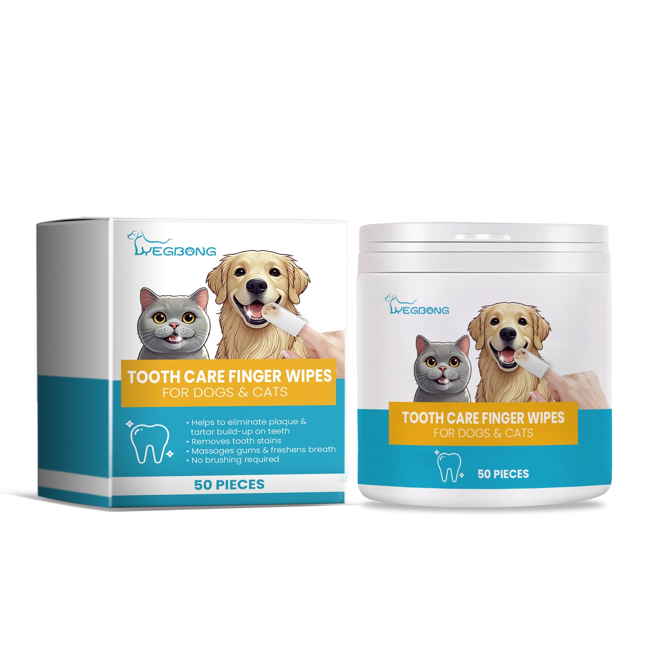 Cat And Dog Tooth Wipes, Pet Tooth Cleaning Tartar Clean Repair Fresh Care Fingercover