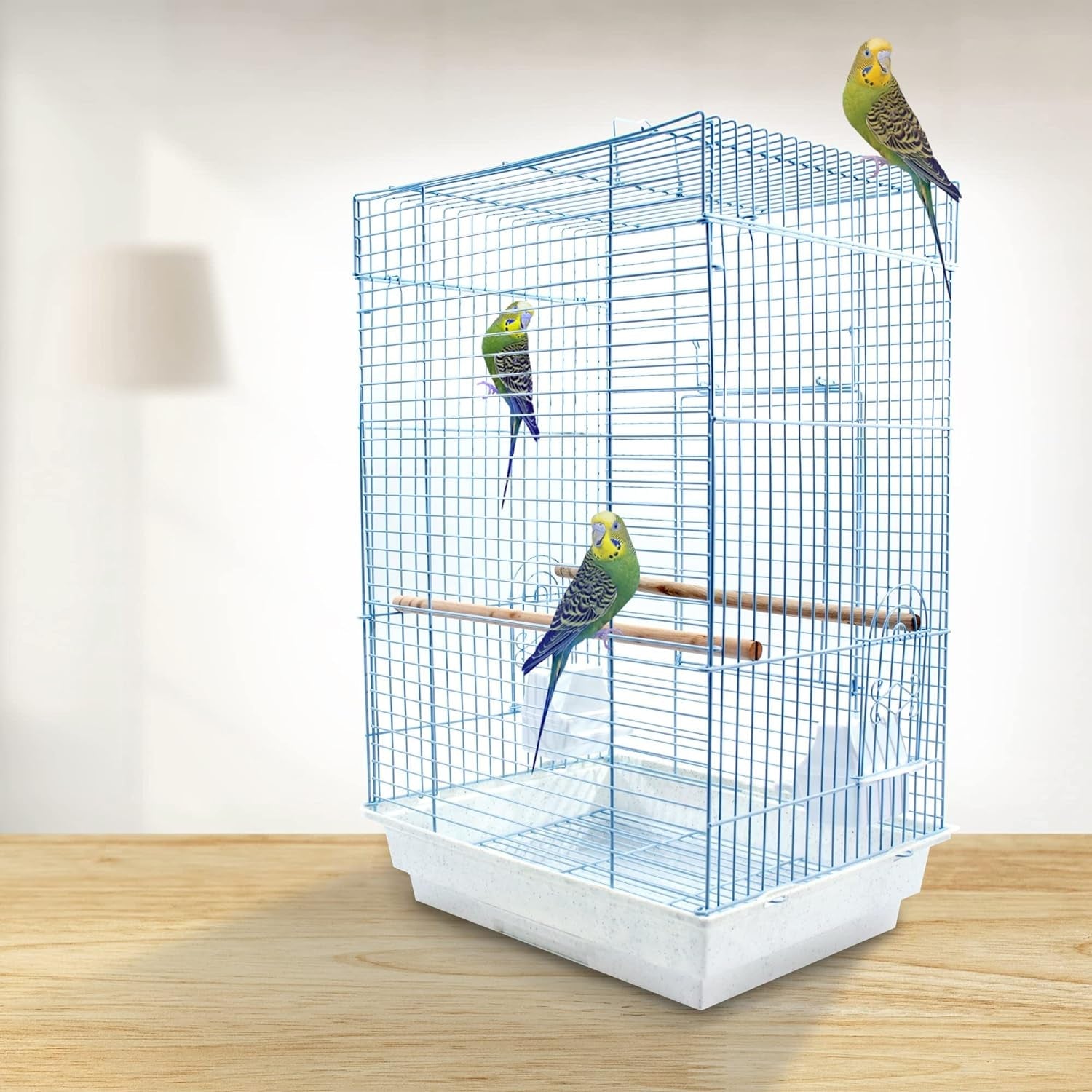 Cockatiel & Small Parrot Starter Kit with Birdcage, Cover, and Accessories – Perfect for Cockatiels, Conures, and Small Parrots – Square Dome – White - BIG FRENCHIES