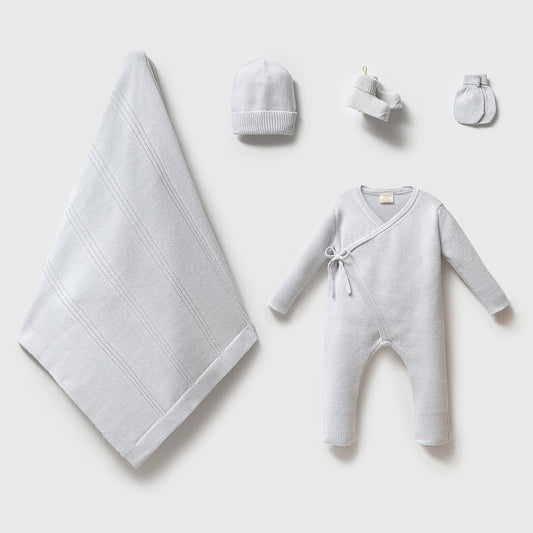 Blue Organic Cotton Newborn Set – 5 Pieces - BIG FRENCHIES