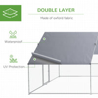 Large Chicken Coop Metal Chicken Run for Chickens with Waterproof and Anti-UV Cover, Spire Shaped Walk in Fence Cage Hen