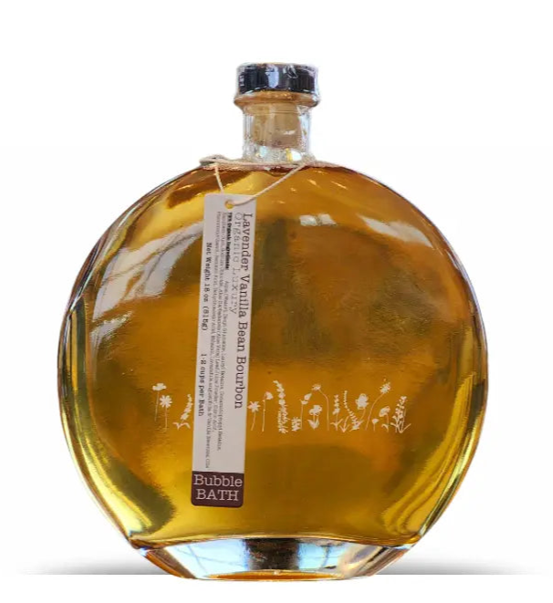 Lavender - Vanilla - Bourbon Bubble Bath + Luffa Sponge - 18 oz