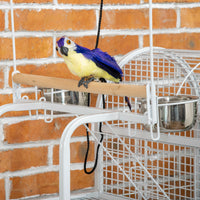 55" Large Parrot Cage with Toy Hooks Above Top Bird Perch, Tray, Food Cups, Rolling Stand, Bird Cage for Cockatiels, Par