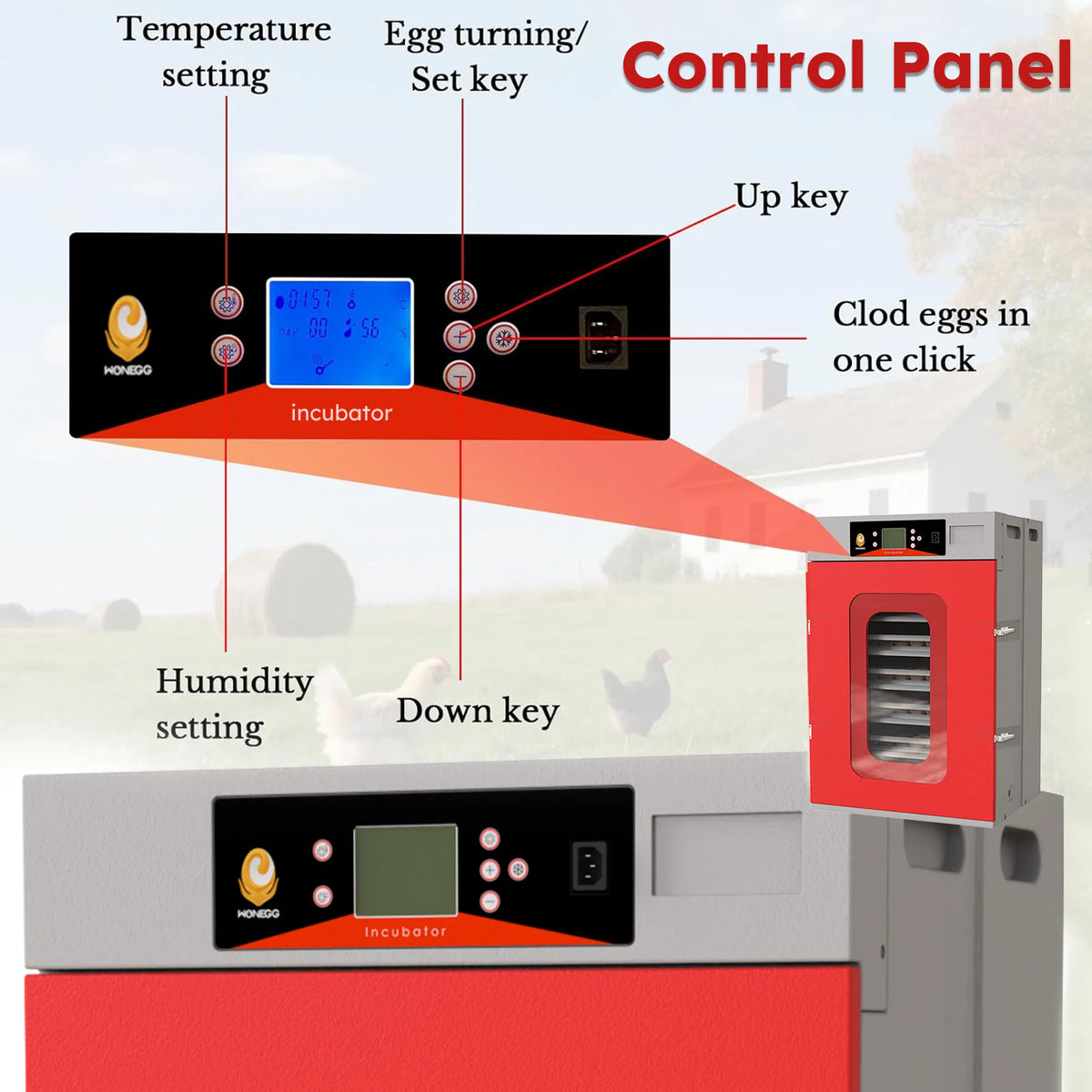 400 Eggs Incubator Cabinet with Automatic Turning&Digital Temperature Control, Large Commercial Poultry Hatcher Cabinet 