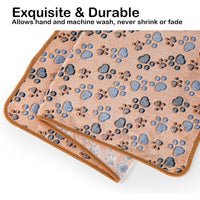 3 Pack Pet Blanket, Soft Plush Paw Print Dog Blanket Washable, Warm Fleece Cat Blanket For Large Medium Dogs, Sofa Couch