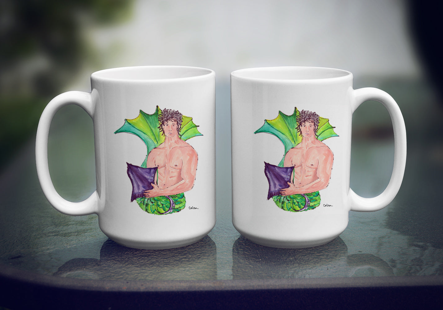 Black Haired Merman Coffee Mug 15 oz 8345-2CM15