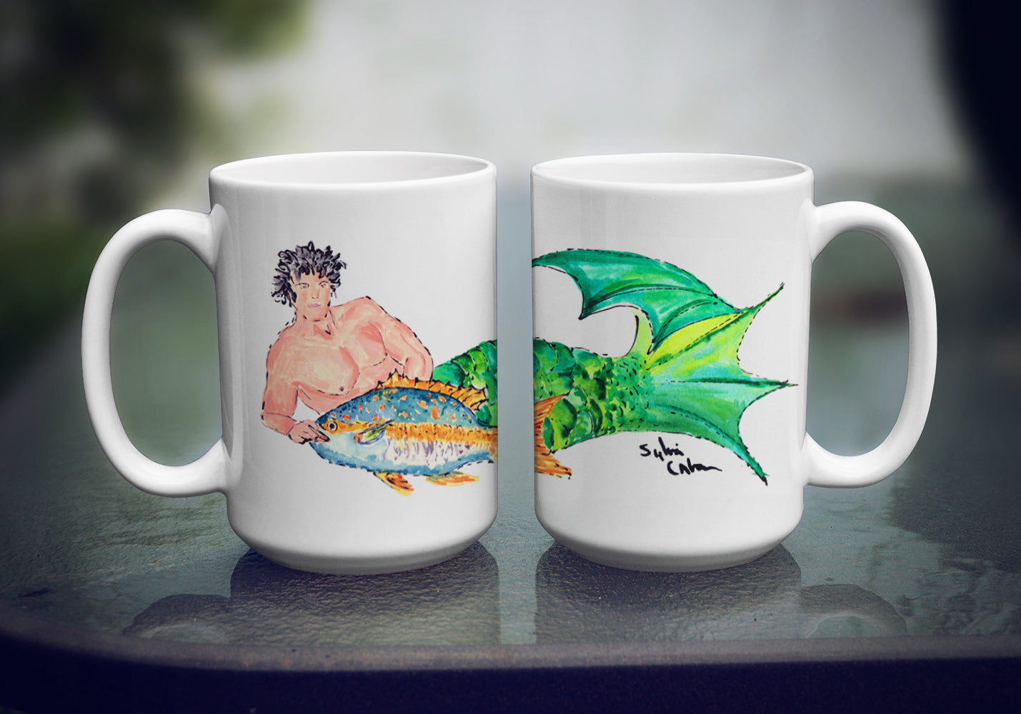 Black Haired Merman Coffee Mug 15 oz 8345CM15