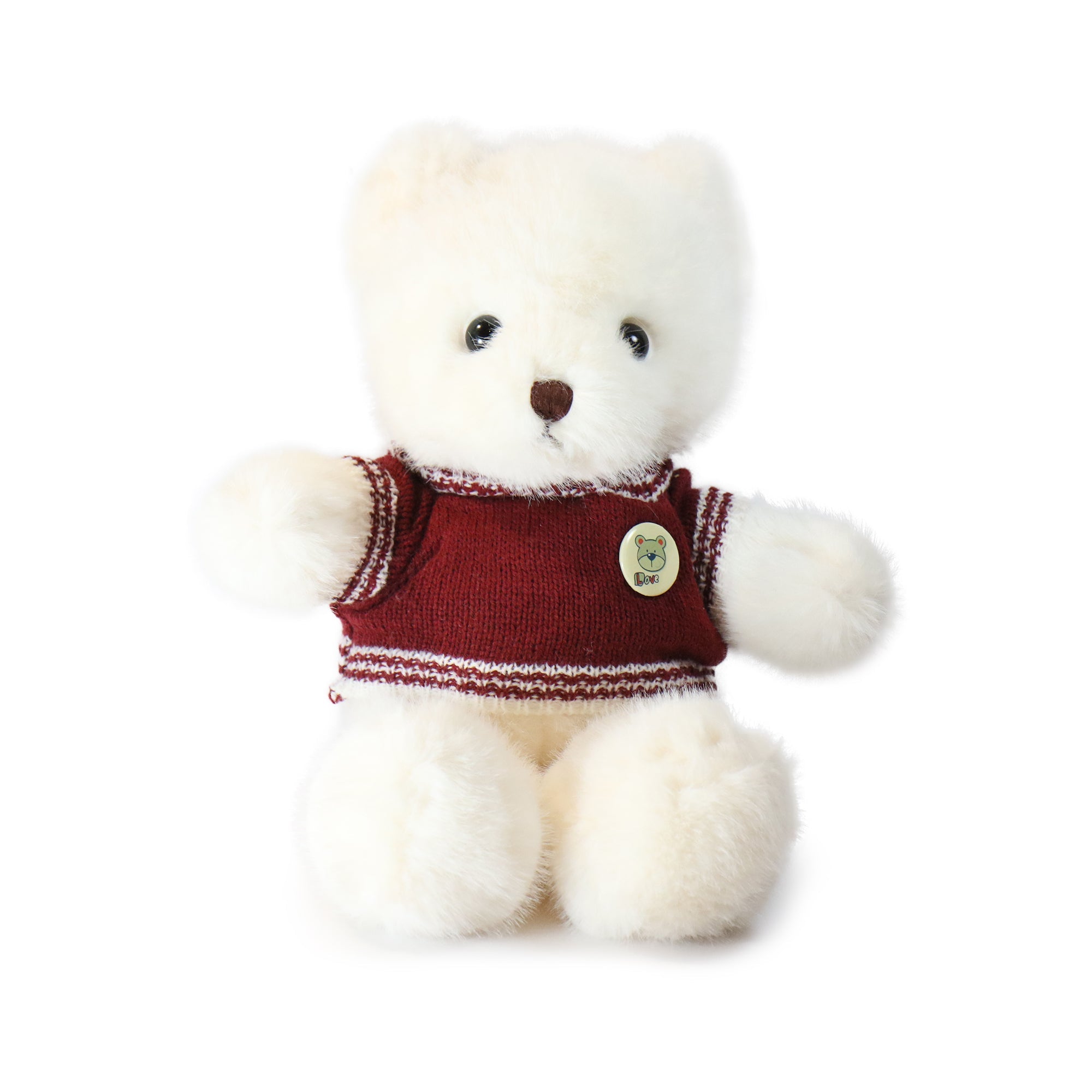 12-inch Fashionable Polo Bear with Button Sweater