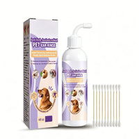118ml Pet Ear Rinse Cleaner With Glycerin & Disodium EDTA, Anti-Itch Antimicrobial Ear Wash For Dogs Cats, Alcohol-Free 