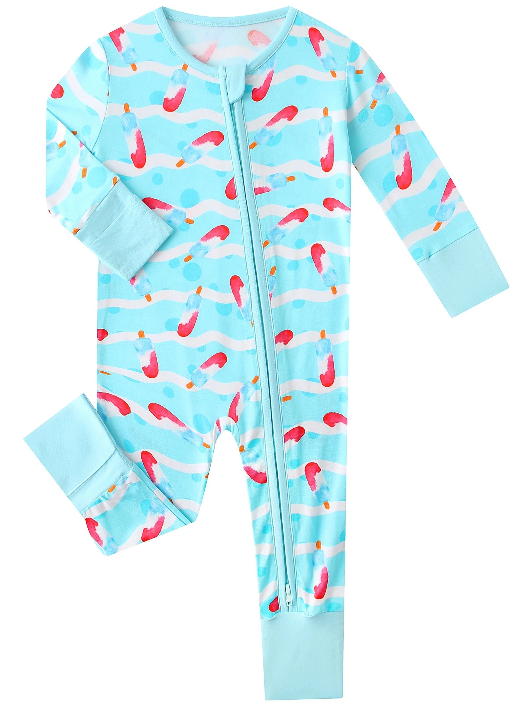 PoshTOT Ice Cream Bamboo Baby Convertible Zippy Romper