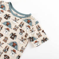 Camp Paws (Short PJ Set) - Blue - BIG FRENCHIES